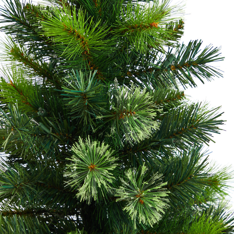 Arbre de Noël pin artificiel réaliste vert 4 pi 6 po avec 100 lumières DEL