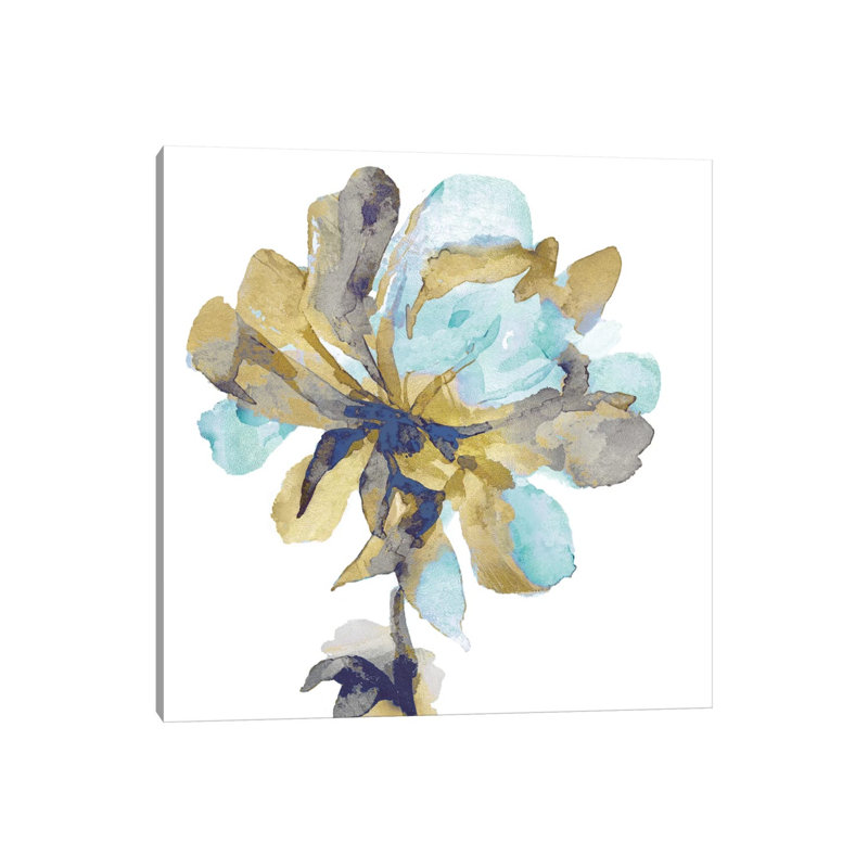 Fresh Bloom Aqua I by Vanessa Austin - Wrapped Canvas Print, 30.48 cm H x 30.48 cm W