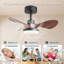 Petit ventilateur de plafond noir de 24 po avec télécommande légère, ventilateur de plafond moderne à profil bas, moteur CC réversible silencieux à 6 vitesses pour la chambre à coucher, cuisine-409992429