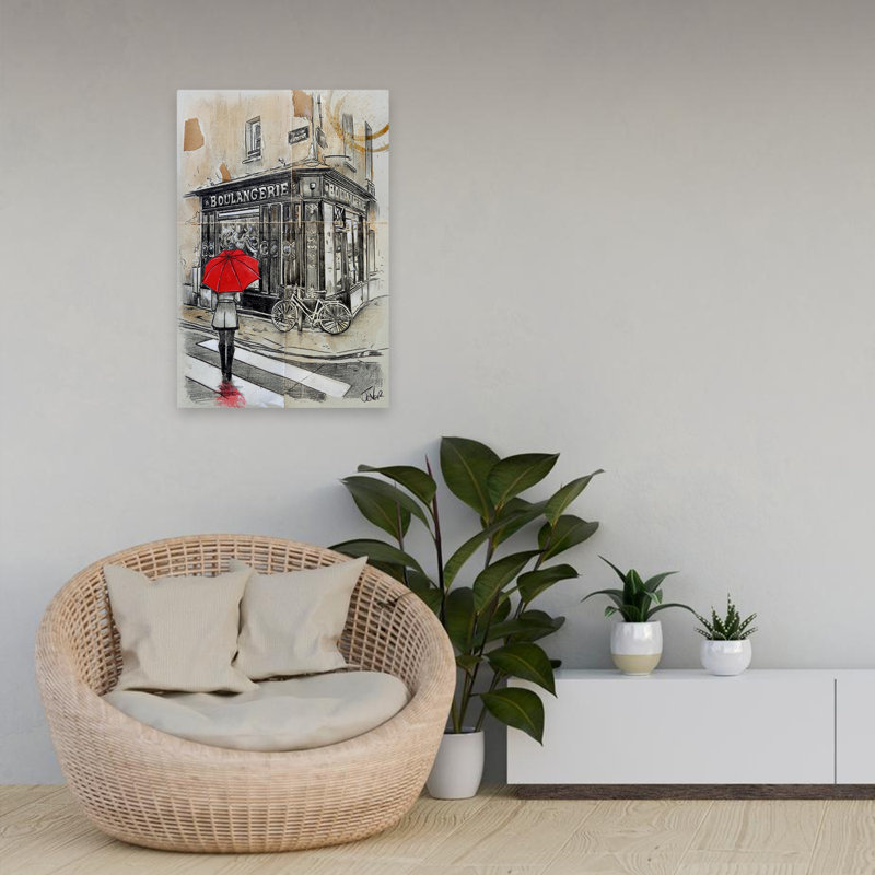 Croquis de paysage urbain rétro La Boulangerie, H 24 po x l 16 po