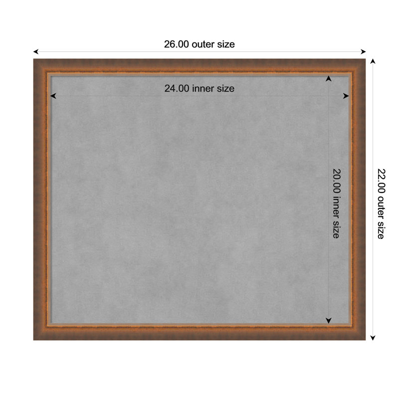 Tableau magnétique encadré en cuivre deux tons Elanni, 22" H x 26" W