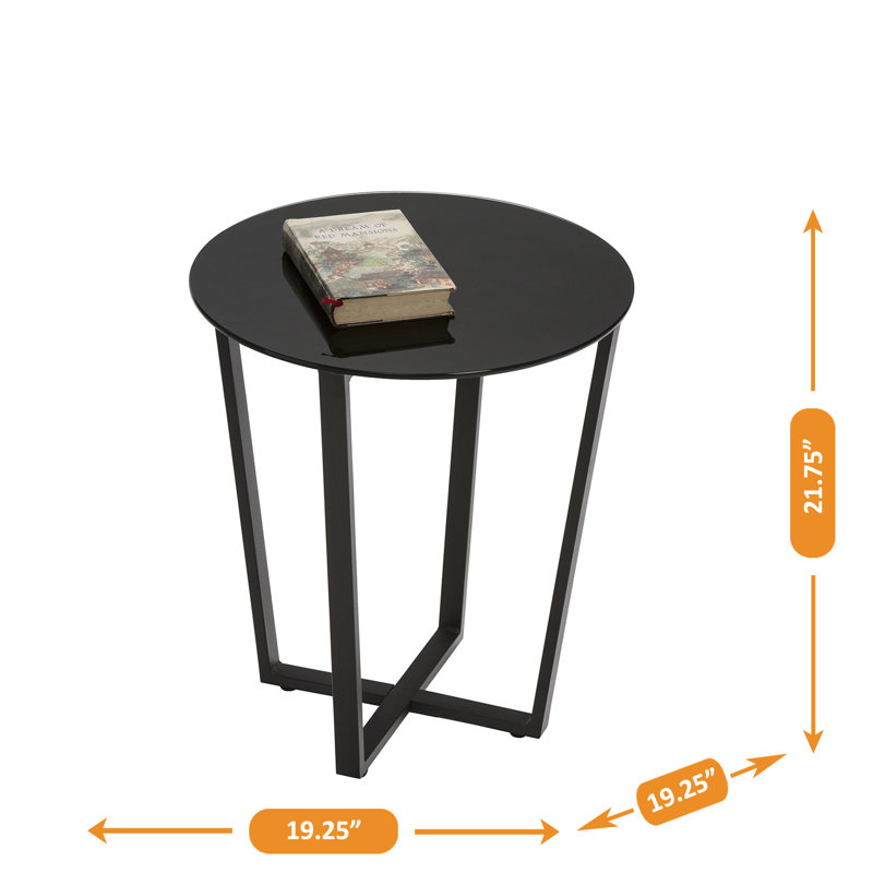 Table de bout en verre Lexy, Noir