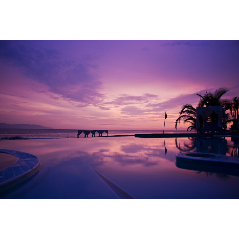 Infinity Pool At Sunset - Wrapped Canvas Print, 81cm H x 122cm W x 3.8cm D