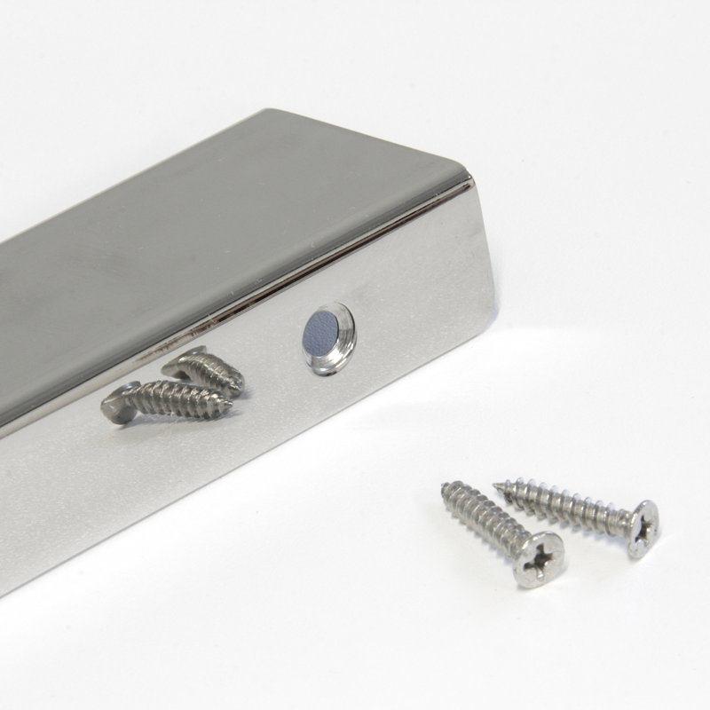 Polished Chrome Stainless Steel Finger Edge Pull with Mounting Hardware