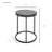 Modern Brown 18-Inch Round Side Table with Industrial Steel Frame