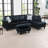 3-Piece Flannel Sectional Sofa-1288810903-1288810897