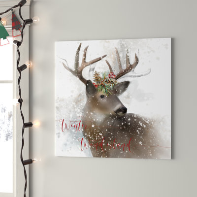 Winter Wonderland Deer - Wrapped Canvas Print