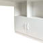 Bureau d'étude de coin blanc en L avec rangement multi-rangement blanc, table de travail 2-en-1