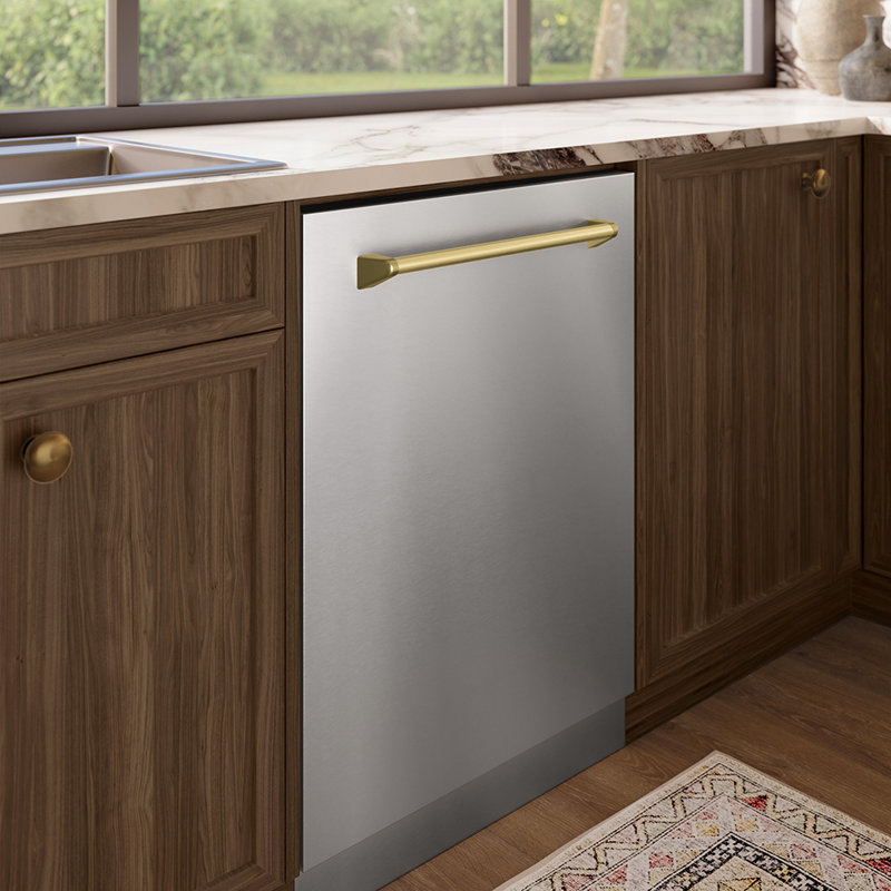 Zline Autograph Edition 24" 51 dBA Built-In Button Control Dishwasher, Champagne Bronze