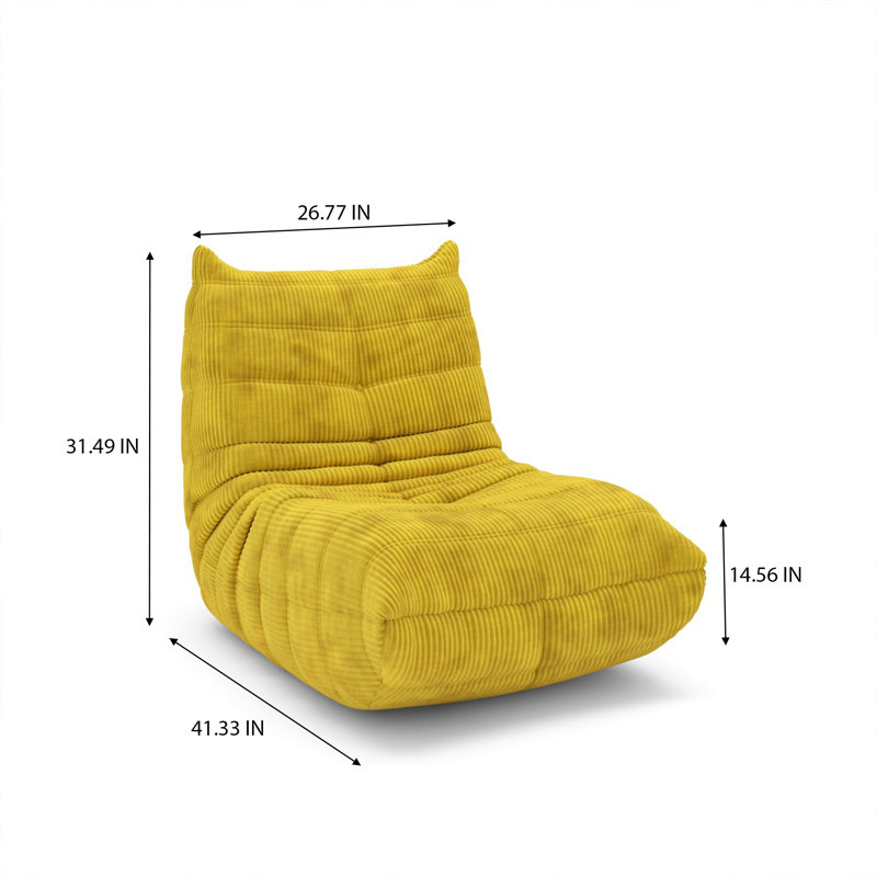  Fauteuil d'appoint rembourré moderne Lennox, jaune, Jaune