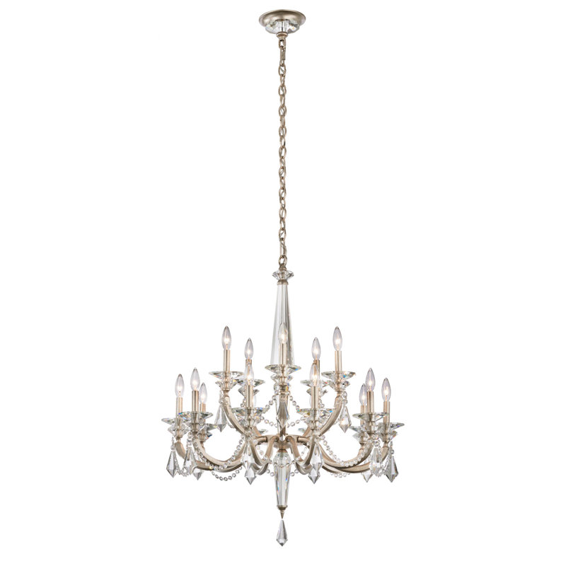 Black 15-Light Crystal Chandelier with Clear Radiance Crystals