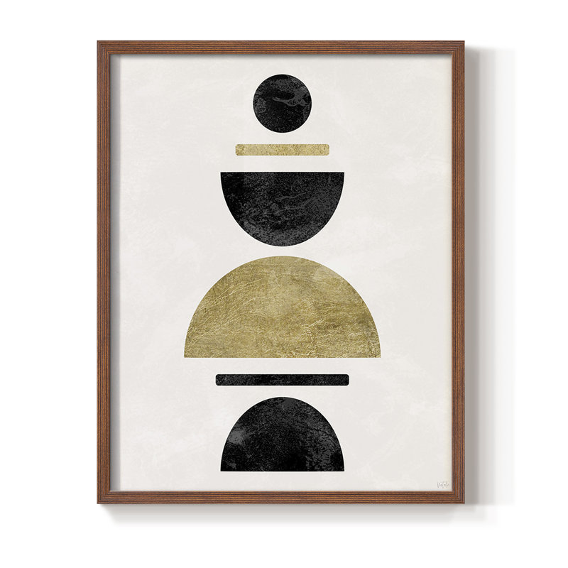 Modern Stack Framed Print - Solid Wood, Brown, 28" H x 22" W