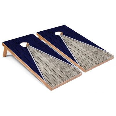 Navy Pyramid Cornhole Boards with Carry Case