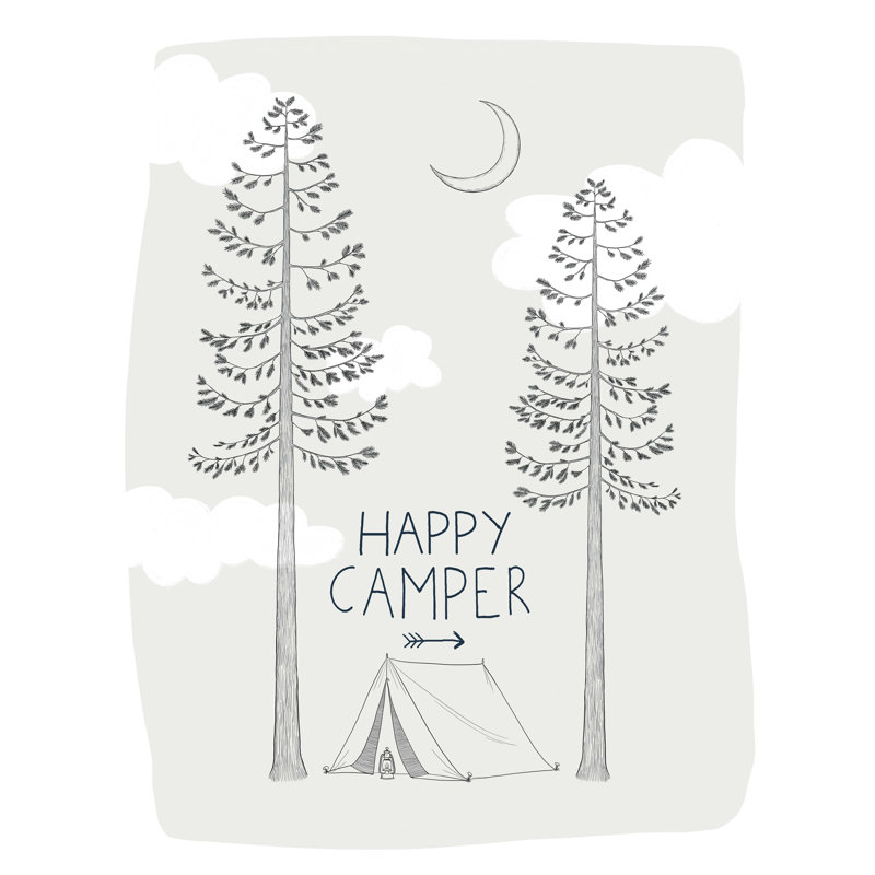Happy Camper - Impression sur toile tendue, H 16 po x l 12 po