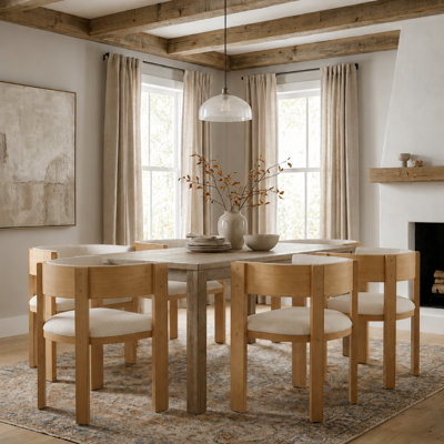 Pliner Albert Upholstered Solid Wood Dining Chair Set 