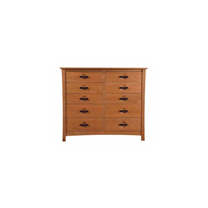Berkeley 10 - Drawer Solid Wood Dresser, Autumn Cherry