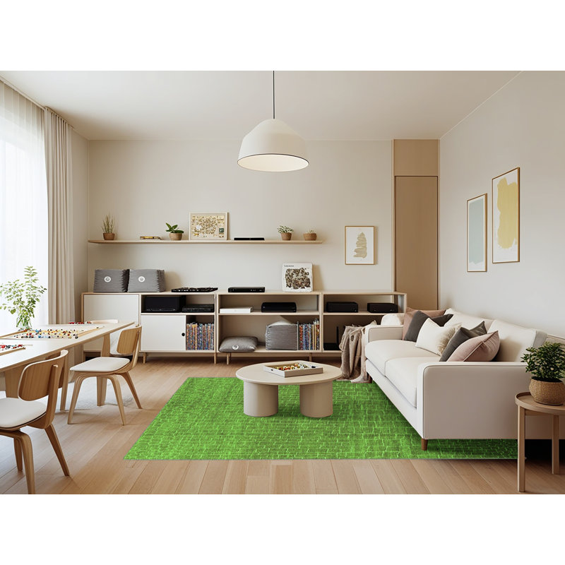 Harikishan Washable Geometric Indoor Rug, Rectangle 7' x 9'