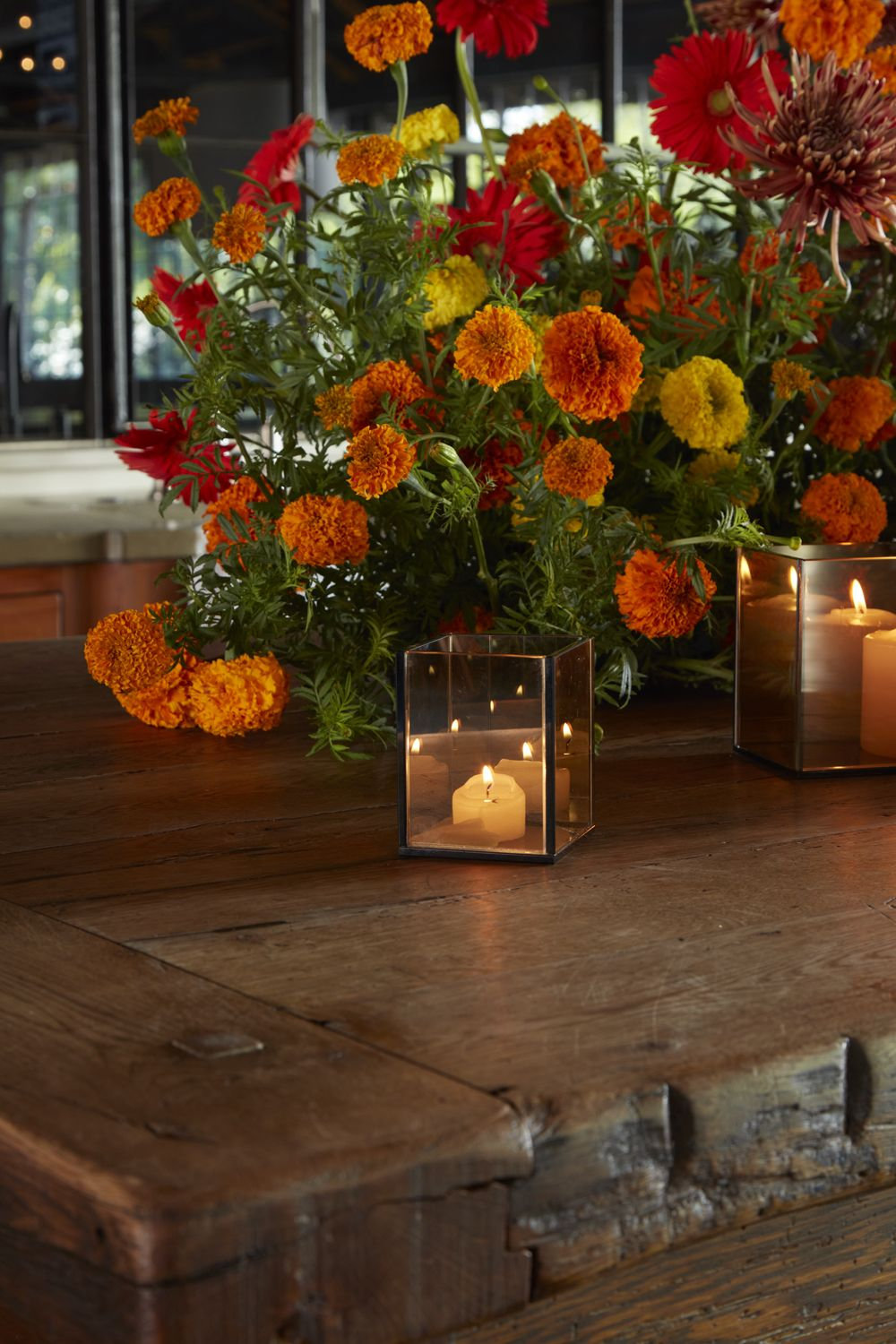 Asia Glass Votive Candle Holder, 4" H x 3" W x 3" D 