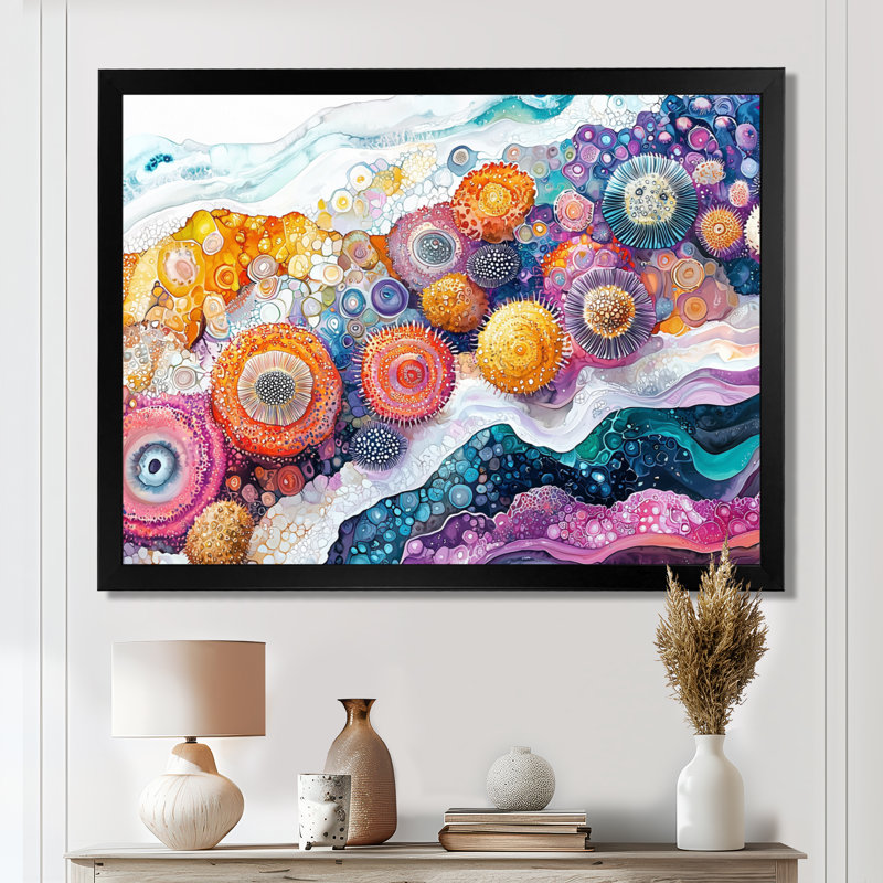 Harger abstrait, oursin et corail paysage I - oursin, art mural, Reproduction encadrée d'une seule photo, H 12 po x l 20 po