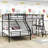 Acsa Kids Twin over Full and Twin Metal Triple Bunk Bed with Built-in Desk