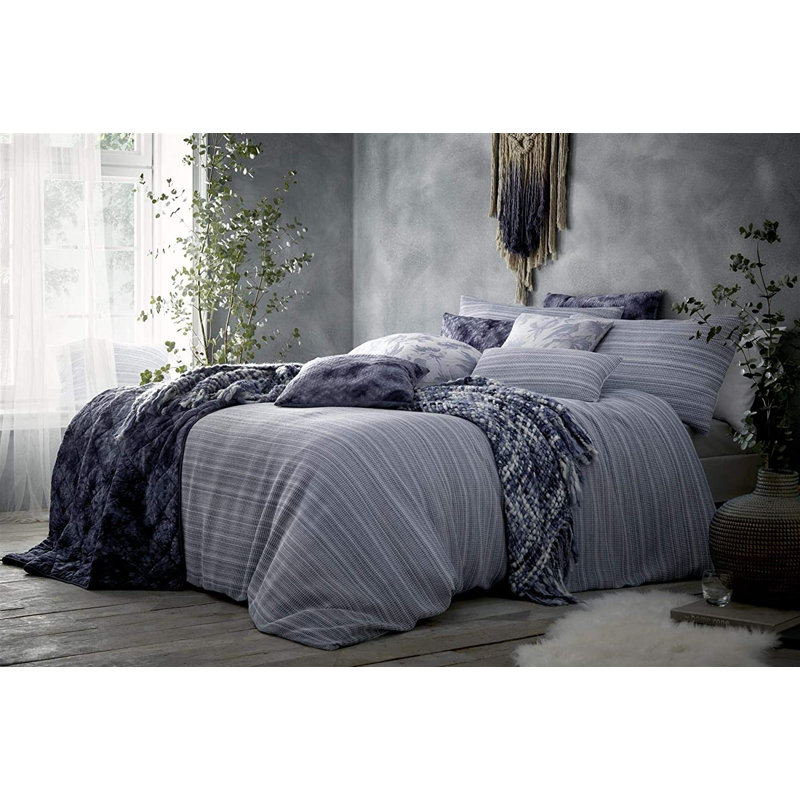 Blue Cotton 144 TC Duvet Cover Set, 200 x 200cm Duvet Cover + 2 Standard Pillowcases