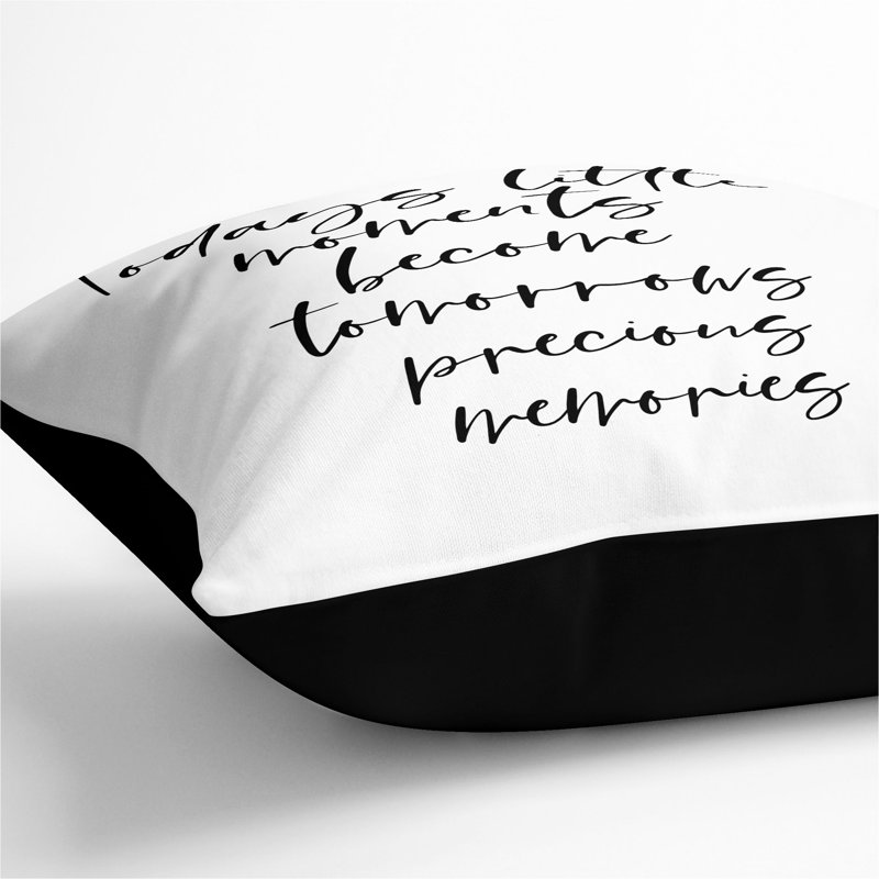 Todays Little Moments Scatter Cushion, Black, 55cm H x 55cm W x 20cm D