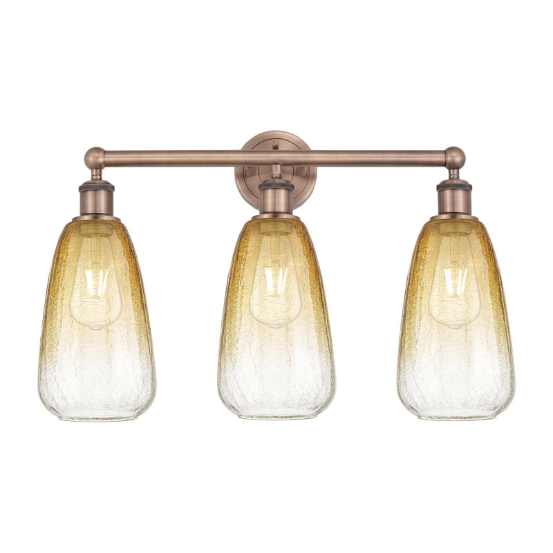 Brookhaven Almond 3 - Light Vanity Light, Grey / Black Antique Brass