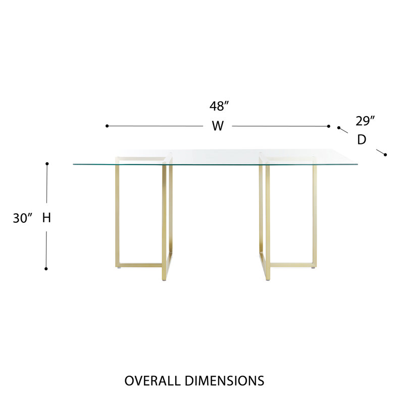 Table de salle à manger Wadley, Doré, L 48 po x l 29 po