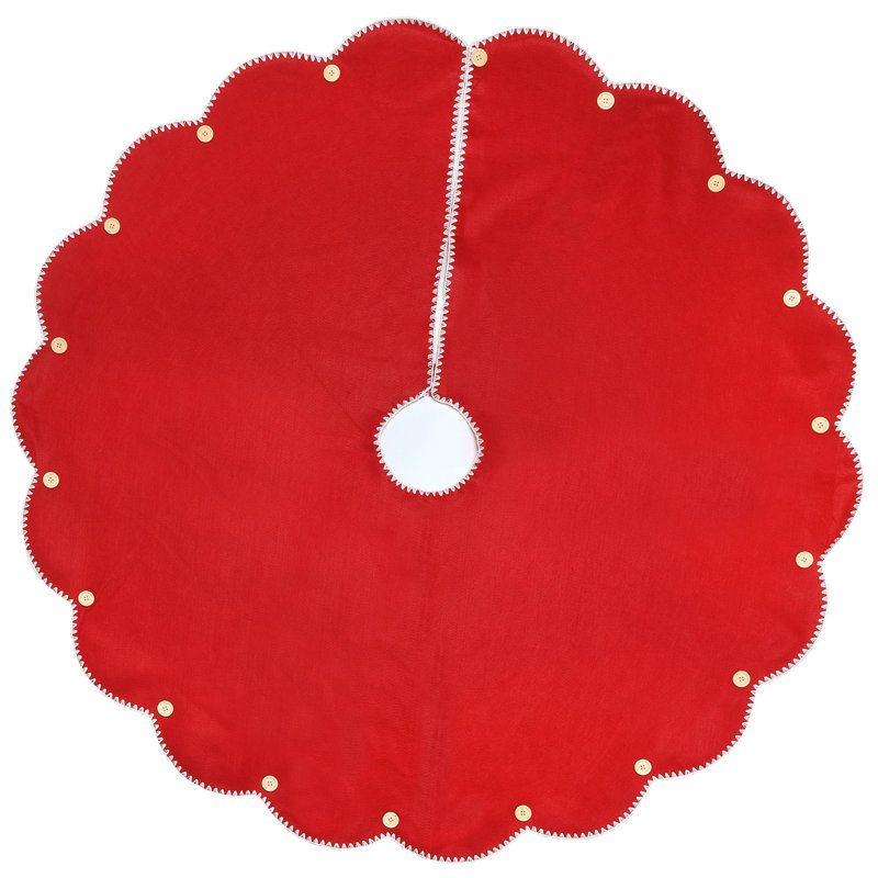 National Tree Company General Store Collection Scalloped Red Tree Skirt, 52" W