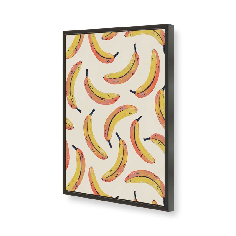 «Fruit Salad Collection Banana» par Garima Dhawan, reproduction d'art sur toile, H 40 po x l 30 po, Noir