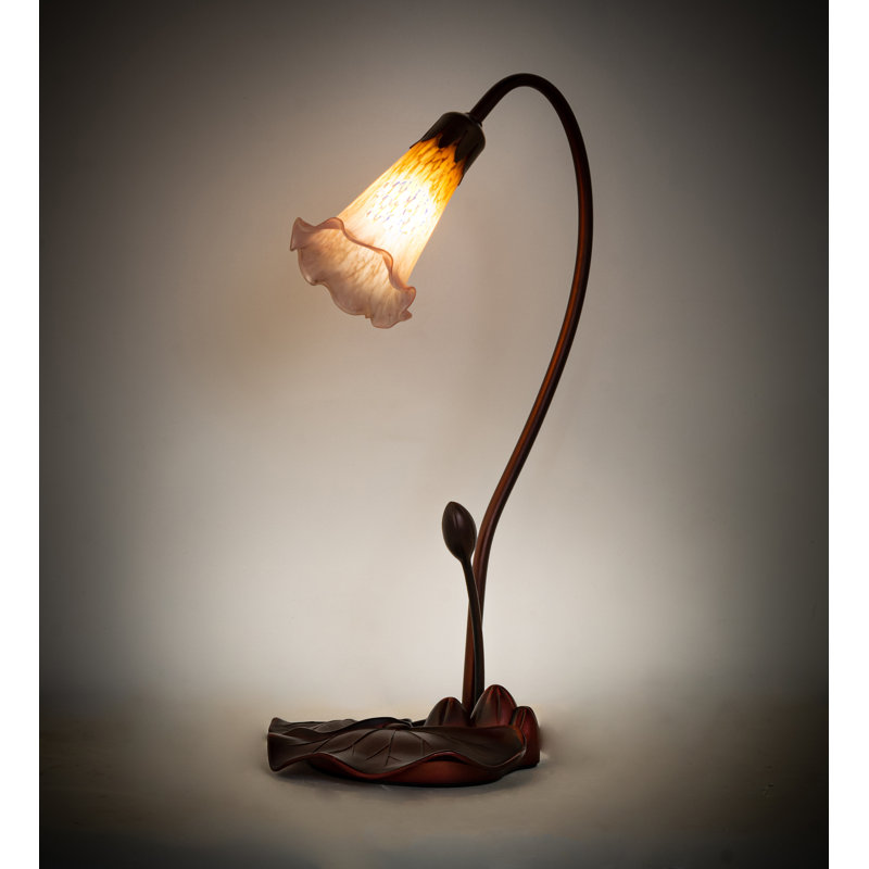 Meyda Tiffany & Stained Glass Table Lamp, Amber/Purple