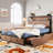 Large raised-pattern storage bed frame
