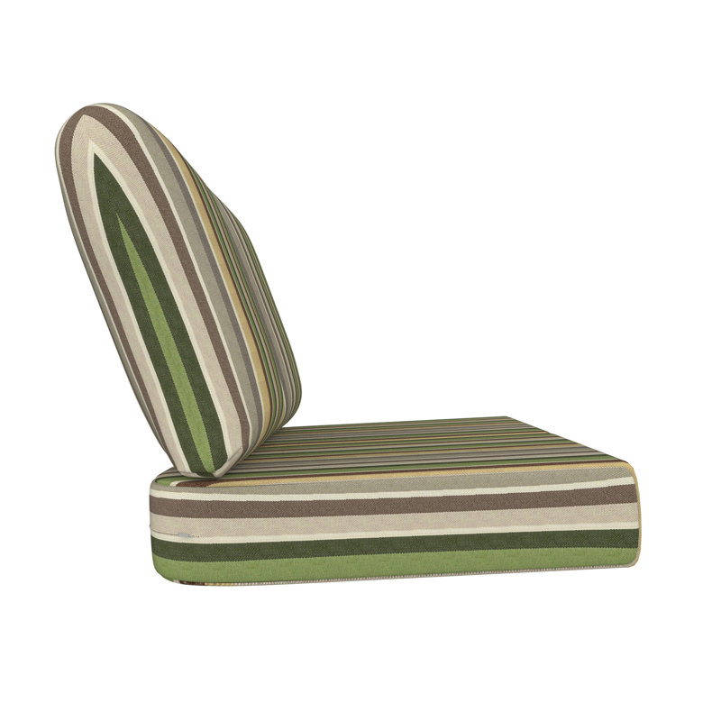 Amala Sunbrella® Indoor/Outdoor Loveseat Cushion, Green/Gray/Beige Sunbrella®