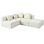 Moderne de simplicité modulaire 3 - confortable avec rembourrage en éponge 4 coussins en tissu beige pour salon, chambre à coucher, appartement amovible, combinaison de modules, éponge haute, rehausse le style de la chambre et de la chambre à coucher