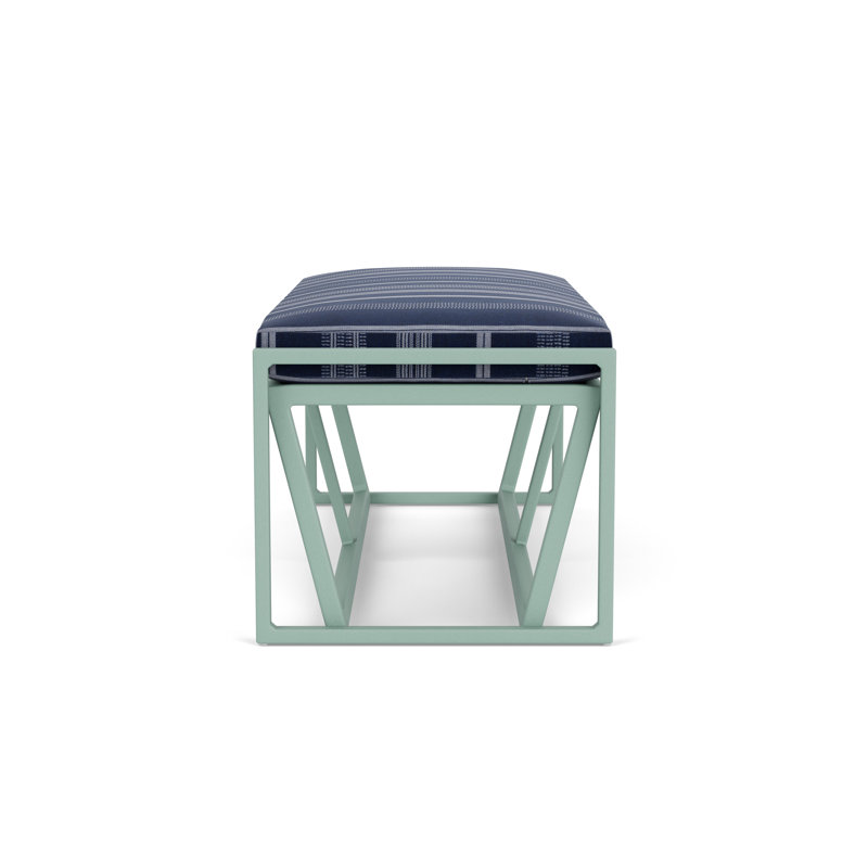 Summit Outdoor Dining Bench, Sea Glass, Consider Indigo