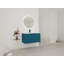 Meuble-lavabo mural avec lavabo en résine et portes à fermeture en douceur, offrant beaucoup de rangement et une conception moderne pour améliorer la salle de bain-966459866