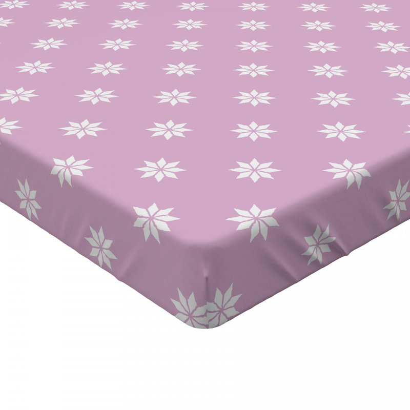 Mauve Microfiber Floral Fitted Sheet, Queen Fitted Sheet
