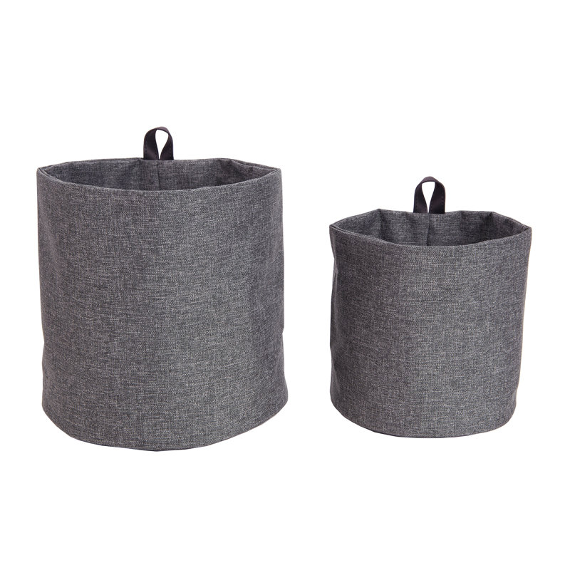 Bigso Small Soft Hang Around Hanging Storage Basket, 0.1" H x 6.7" W x 6.7" D, Gray