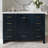 Cambridge 49'' Solid Wood Single Bathroom Vanity in Midnight Blue, with 1.5'' Carrara Marble Top, Center, Rectangle Sink-990869735-1055455055