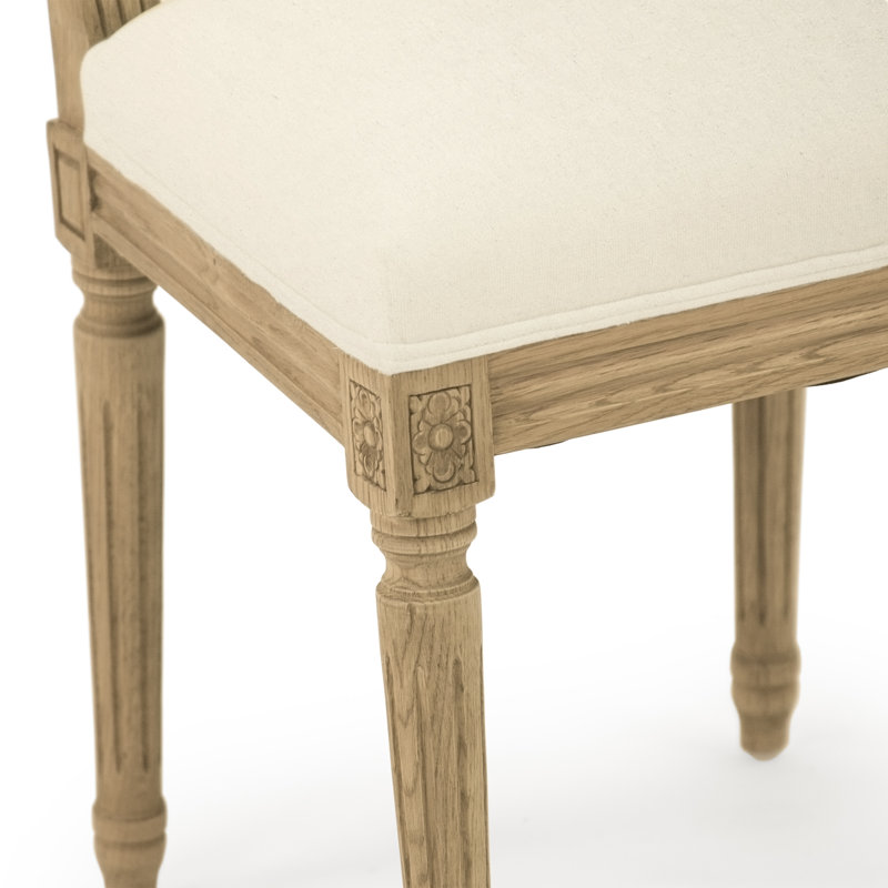 Louis Side Chair, Off-White, Brown
