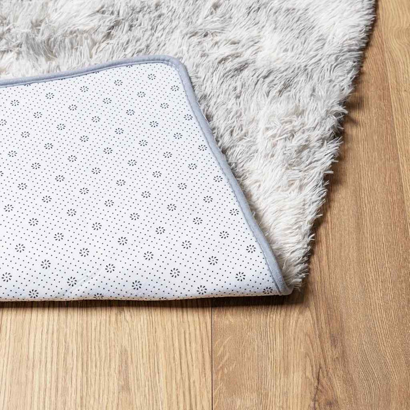 Shaggy Rug High Pile NAVARRA Light Grey Polyester, Square 200cm