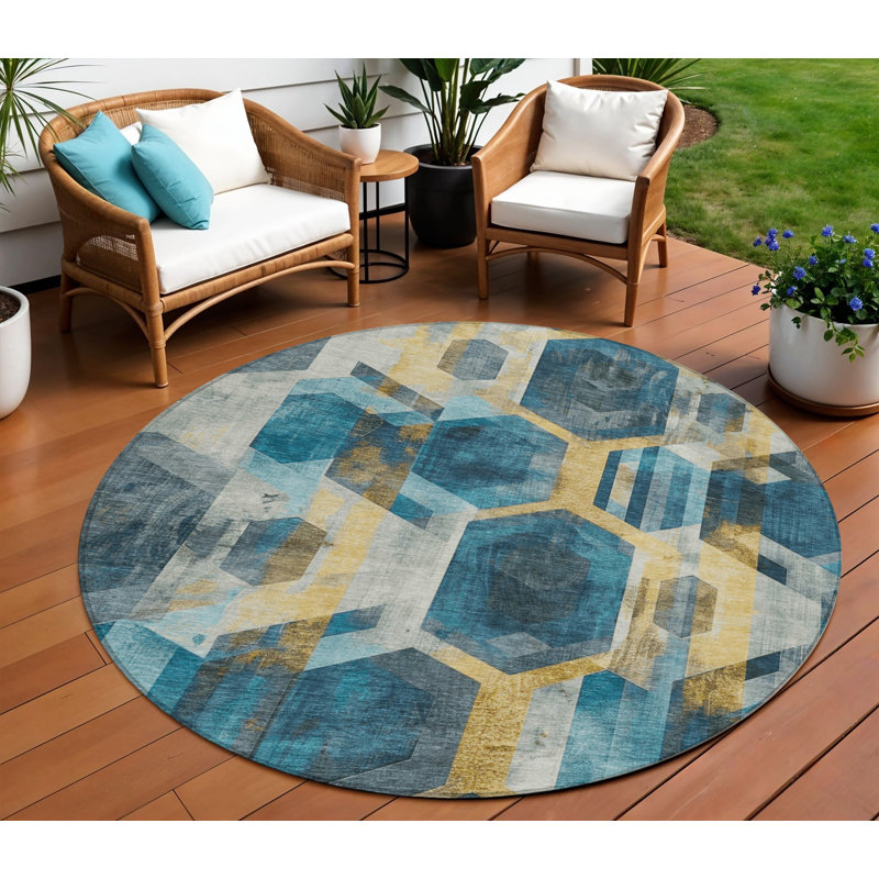 Tapis extérieur rond 8 pi
