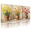 Ensemble de 3 tableaux muraux sur toile, motif bouquet de fleurs, pour salon, chambre et décoration intérieure.-753589734
