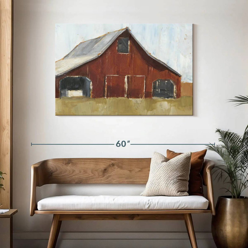 Lilie Rustic Red Barn I, 30" H x 45" W