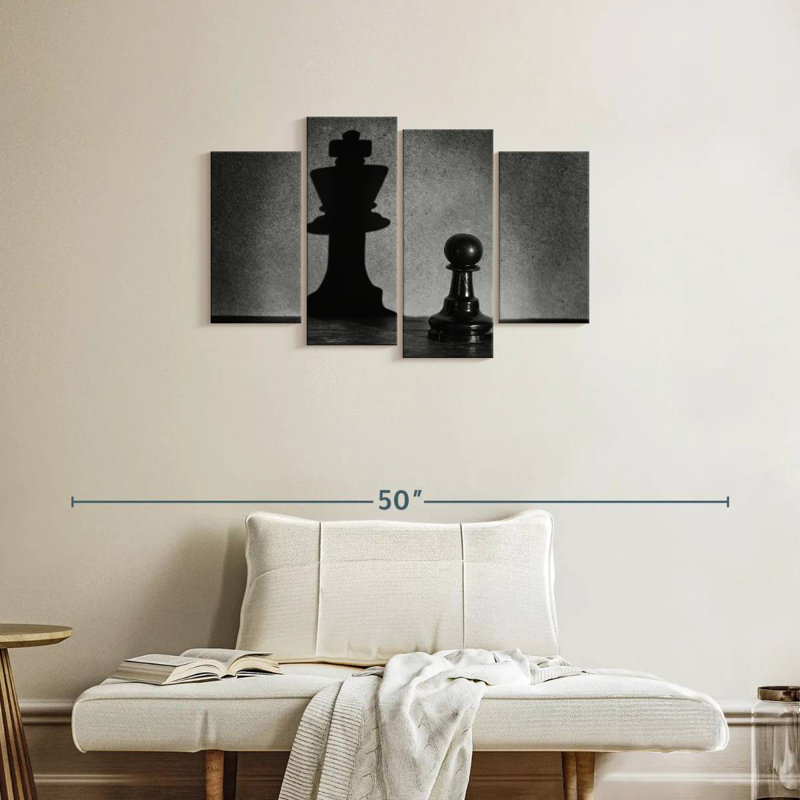 Senne Chess Pawn King Shadow, H 22 po x l 36 po