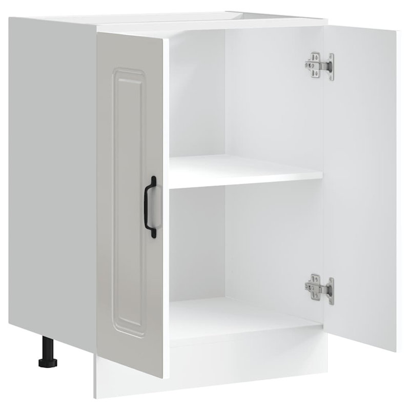 Sink Base Cabinet Kalmar 60X46x81.5 Cm Engineered Wood, High Gloss White