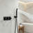 Matte Black 10" Ceiling Mount Rain Shower System with Handheld Spray, Valve & Trim Included