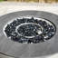 Table basse ronde pour foyer d'extérieur en composite - 50000 BTU avec couvercle en fer, brûleur en acier inoxydable et housse pour patio et jardin