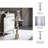 Lagretta Modern Metal and Marble Accent Table with Sculptural Aluminum Base, Contemporary Side Table with Sleek Design and Elegant Stone Top for Home Decor-343800608-343800609