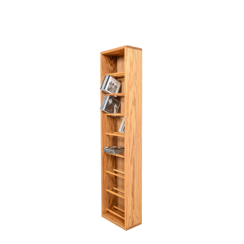Dowel-Style Wooden CD Rack - 06W Series, Clear, 52" H x 12.25" W x 6.5" D